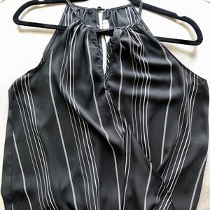 Black and white halter top